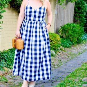 J. Crew gingham maxi dress size 4
